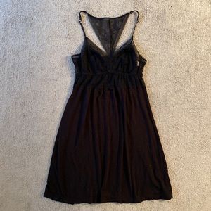 Eberjey Nightgown Slip Black Night Pajamas Lace T-Back - M